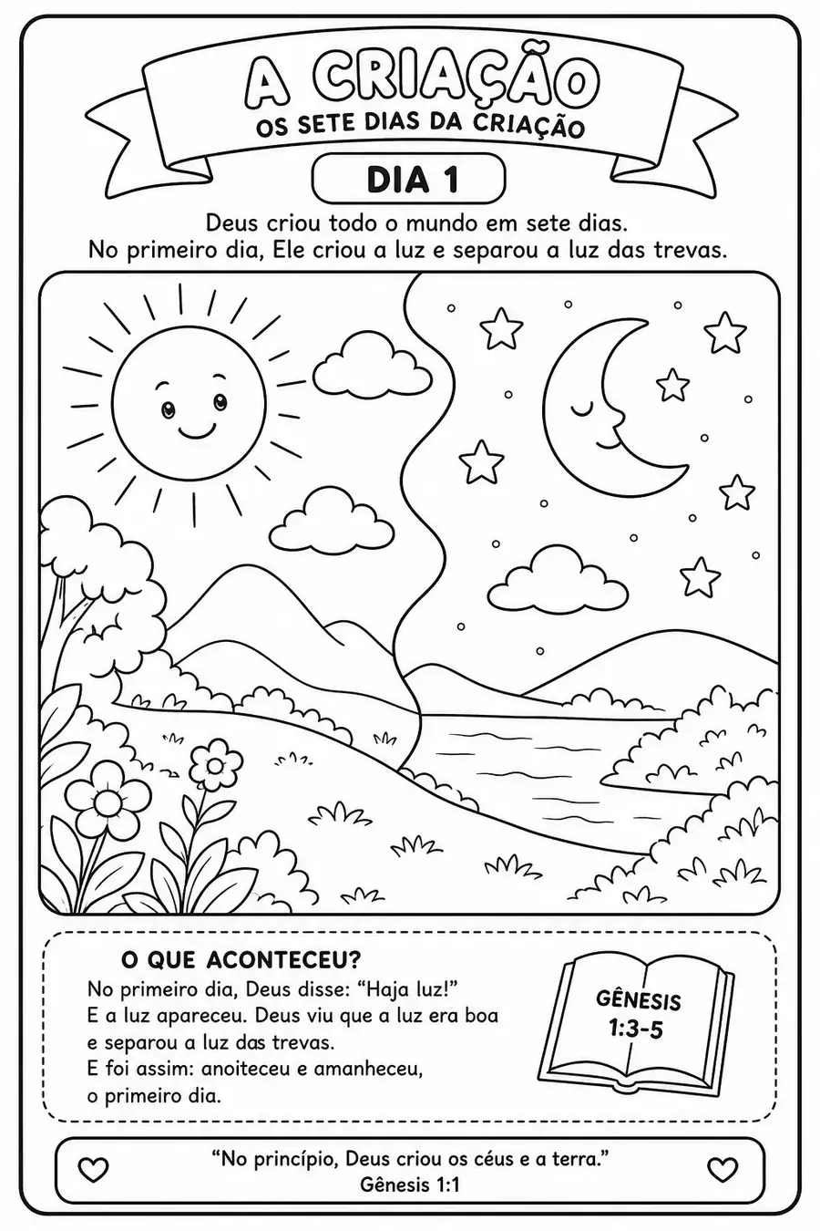 Página bíblica para colorir — exemplo 1